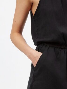 tentree Black Sleeveless Elastic-Waist Jumpsuit